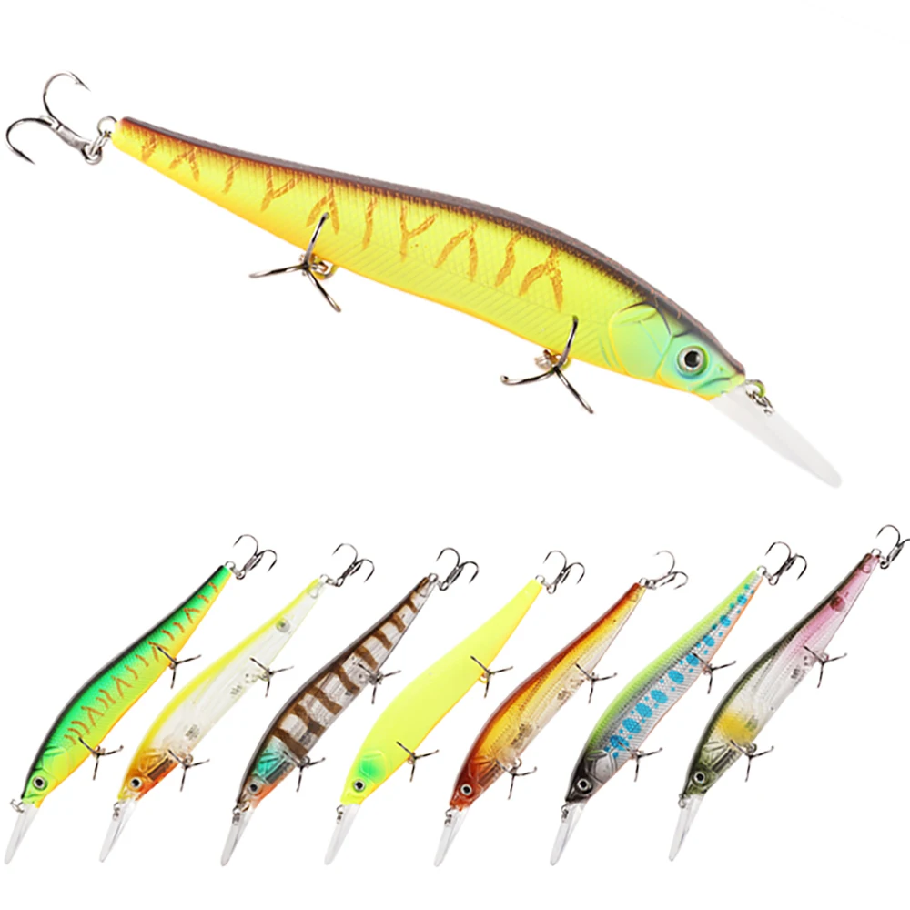 Balleo-señuelo de pesca flotante, 13cm/16g, cebo para pececillo, sistema móvil magnético, Jerkbait de buceo 6 # Anzuelo para pesca de merda de luccio - imagen 3