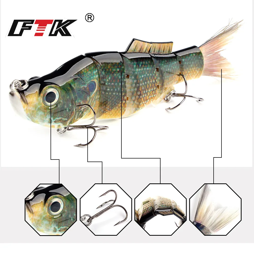 FTK Swimbait lubina multiarticulado – señuelo duro de acción realista - imagen 3