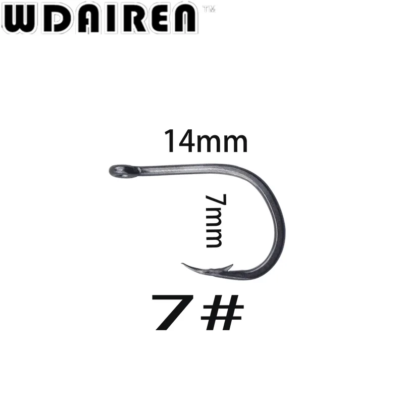 WDAIREN-anzuelos de Pesca de acero al carbono 3-12 #, anzuelos de Pesca duraderos, con agujero, caja de aparejos de carpa, 100 unids/lote, WD-141 - imagen 5