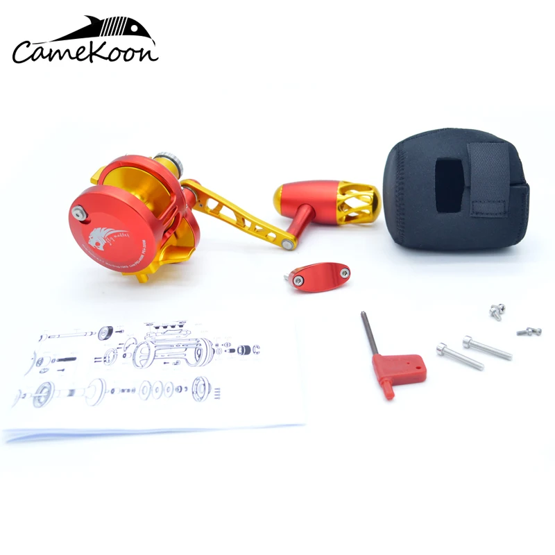 CAMEKOON-carrete de pesca de arrastre, palanca de agua salada convencional, 12KG de arrastre máximo, 9 + 2 rodamientos, relación de engranaje 6,3: 1, pesca de arrastre de barco - imagen 5