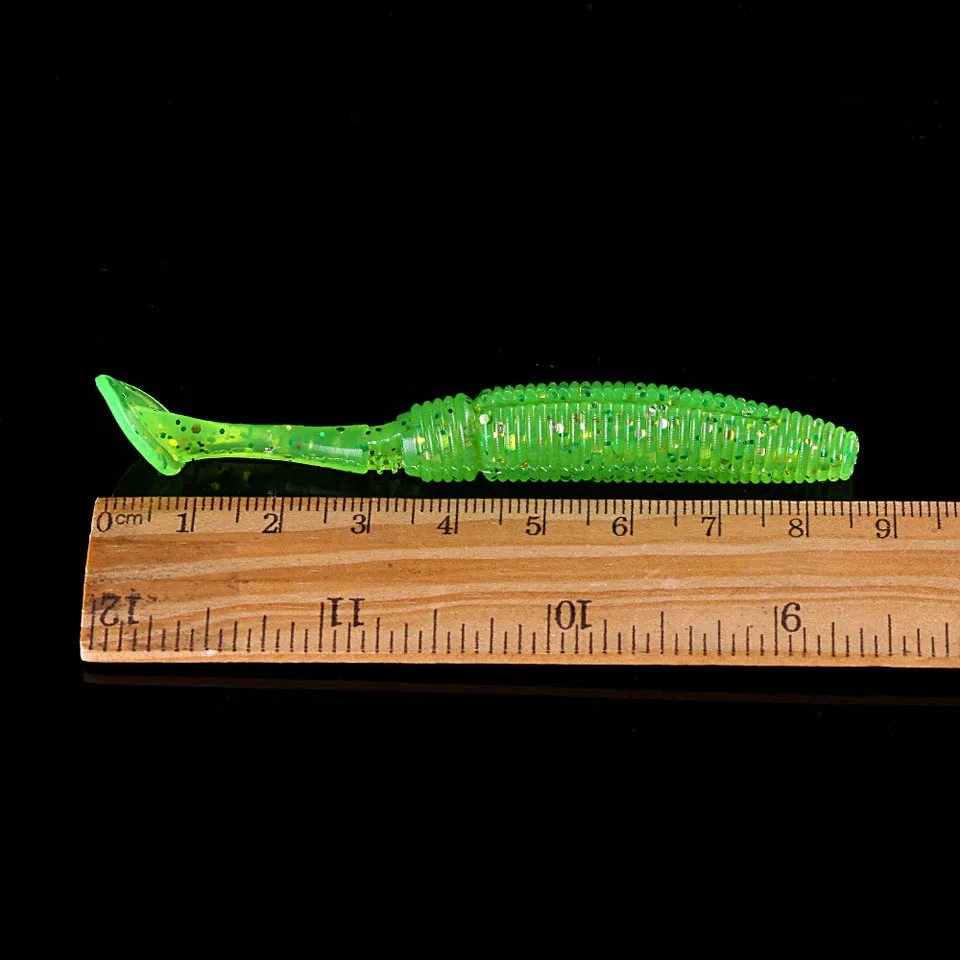 WALK FISH-señuelo de cola en T para pesca de lubina, señuelo suave de gusano 4,4g 75mm, wobbler, Swimbait, 6 unids/lote - imagen 4
