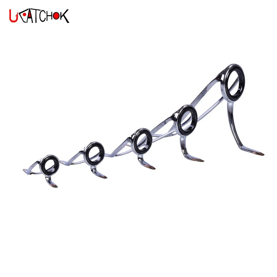 Guías de barra de Surf para barco, anillos de guía de barra, soporte CR, marco de acero inoxidable súper duro mejorado SIC importado, bricolaje, 8 Uds./kit - imagen 3