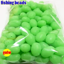 Cuentas de pesca luminosas de plástico fihsing que brillan en la oscuridad 2*3 3*4 ---- 12*16 mm más tamaño elegir