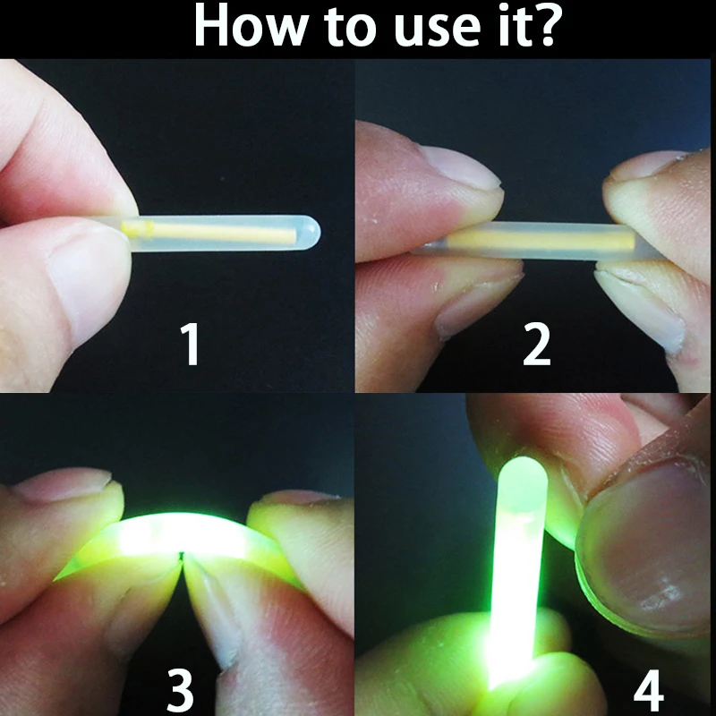 Simpleyi-Barra de luz fluorescente para flotador de pesca, 10 unidades, 20 unidades, 4,5x37mm, flotador nocturno, barra luminosa oscura, lotes útiles - imagen 4