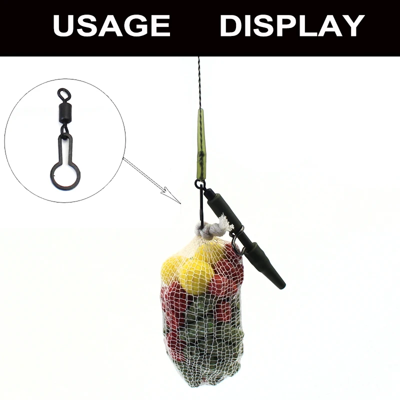 Accesorio giratorio para pesca de carpa, accesorio de pesca gruesa para conectar bolsa de malla PVA, 20 unidades - imagen 4