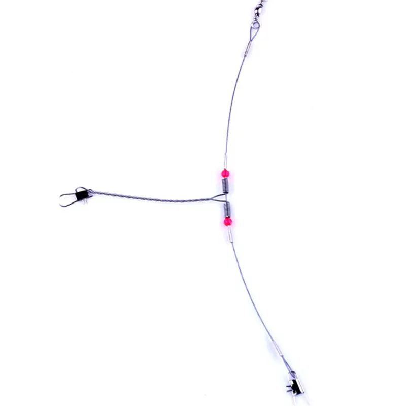 1 unidad de cuerda líder de alambre de acero, anzuelos para sedal de pesca, señuelo líder giratorio, enclavamiento a presión, línea antimordida, herramientas de accesorios de pesca - imagen 5