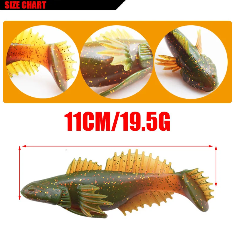 WDAIREN-señuelo de pesca con cola de paleta estilo T, cebo de silicona, aparejos de pesca de acción, anzuelos suaves, 10cm, 20g, 3D, FA-447 - imagen 3