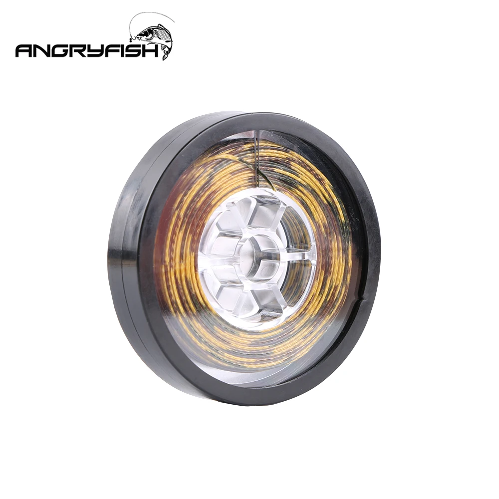 Angryfish-sedal de pesca de carpa, 15m, línea de piel con eslabones de gancho recubiertos, 15LB/25LB/35LB