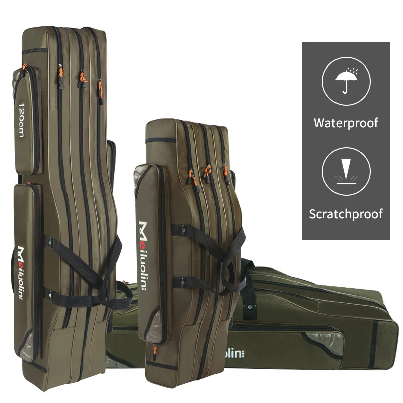 Bolsa de pesca Oxford, bolsa gruesa de 2/3 capas, 120cm, portátil, para caña de pescar plegable, mochila de gran capacidad XA115G - imagen 2