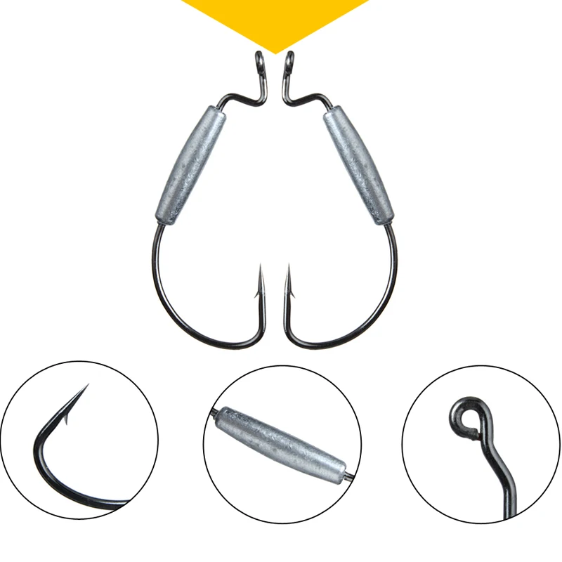 5 uds anzuelo de púas 1,8g 2g 3g 6g anzuelos de Pesca de acero rico en carbono anzuelo de manivela señuelo de gusano Pesca para cebo blando anzuelo de gusano suave - imagen 5