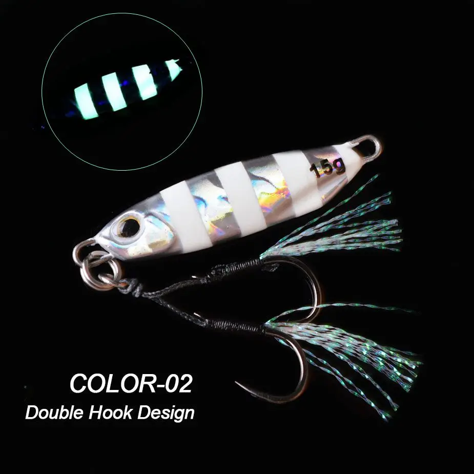 Micro jig metálico luminoso de caída lenta para lubina - imagen 3