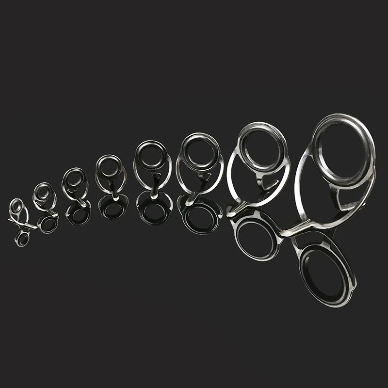 Ojo guía de caña telescópica de acero + anillo guía de caña de pescar oceánica de cerámica, juego de 40/45 piezas, accesorios de aparejos, diámetro interior 0,4-2,3 cm - imagen 3