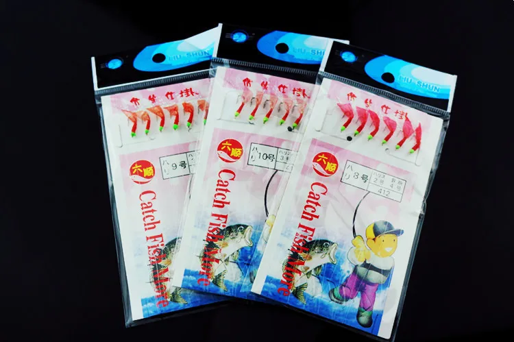 Anzuelo de cuerda para simular piel de camarón, anzuelos de pesca de mar, pluma brillante, anzuelo luminoso, Buzz, captura de peces - imagen 3