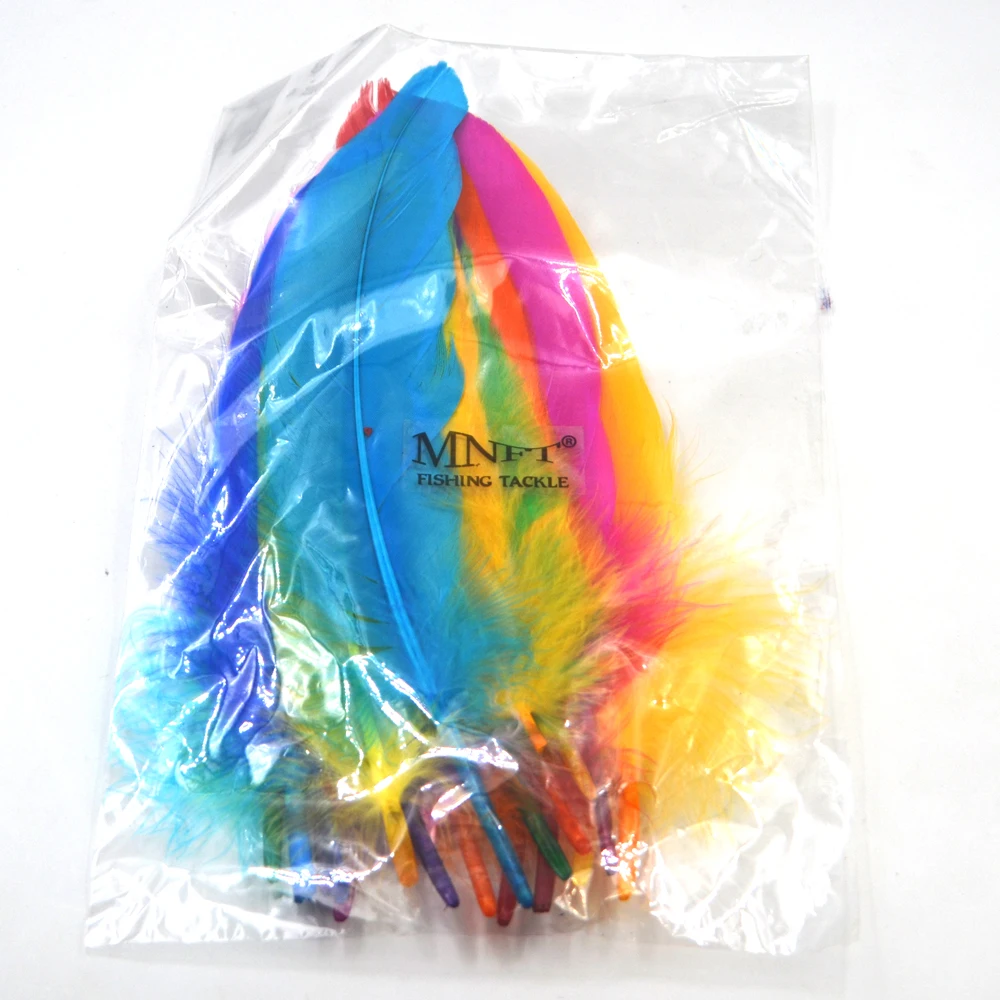 MNFT 20 unids/lote de plumas de ganso de colores mezclados, Material de atado de moscas de pesca, cola de alas de mosca, Material de atado de moscas húmedas y secas - imagen 5