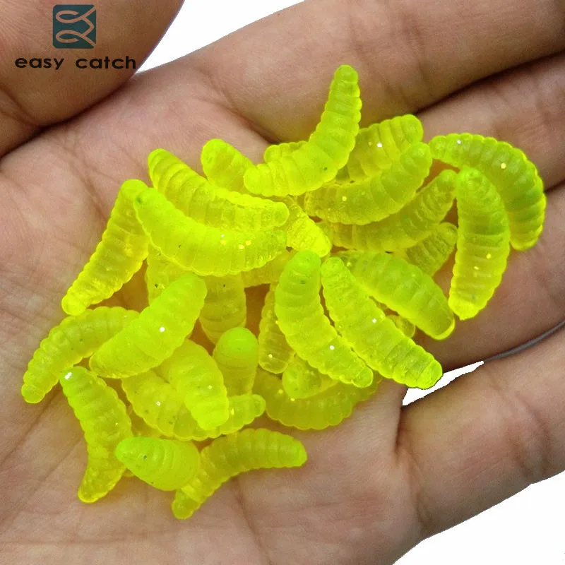 Cebos de pesca de plástico blando de 50 piezas, cebos de colores mezclados, gusanos artificiales suaves, accesorios de pesca - imagen 4