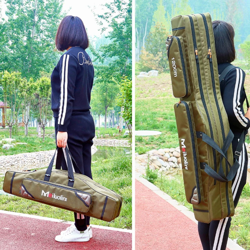 Bolsa de pesca Oxford, bolsa gruesa de 2/3 capas, 120cm, portátil, para caña de pescar plegable, mochila de gran capacidad XA115G - imagen 5