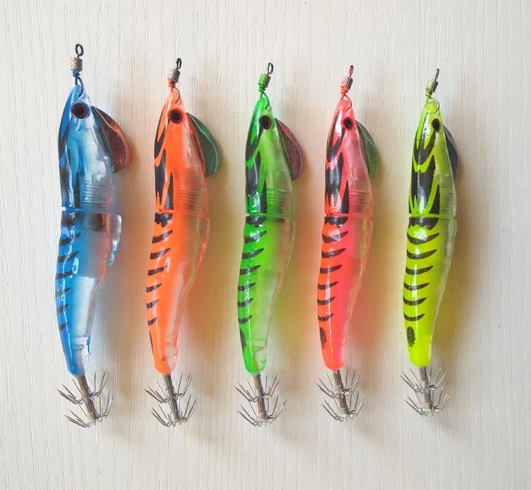 Plantilla de calamar LED luminosa que brilla en la oscuridad, señuelo de pesca duro, anzuelo de calamar afilado, anzuelo de pulpo, anzuelo de pesca en el mar - imagen 3