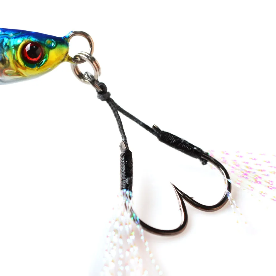 Jig metálico luminoso de caída lenta para lubina – Cuerpo cóncavo