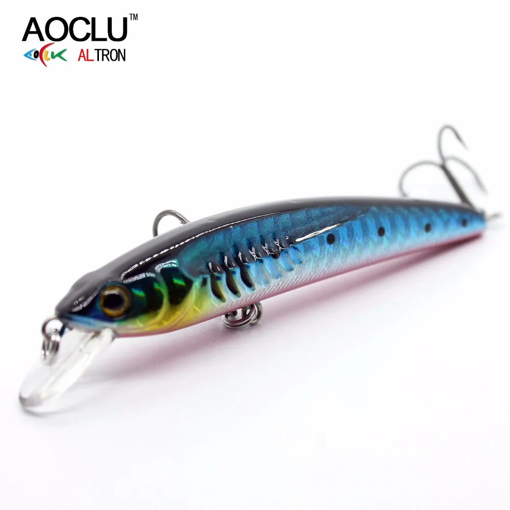 AOCLU-señuelo duro para sábalo Jerk, anzuelos flotantes, sonajero VMC, lubina, trucha, pesca de Lucio, Swimmer, 80mm, 7,5g de profundidad, 0,8 M - imagen 3