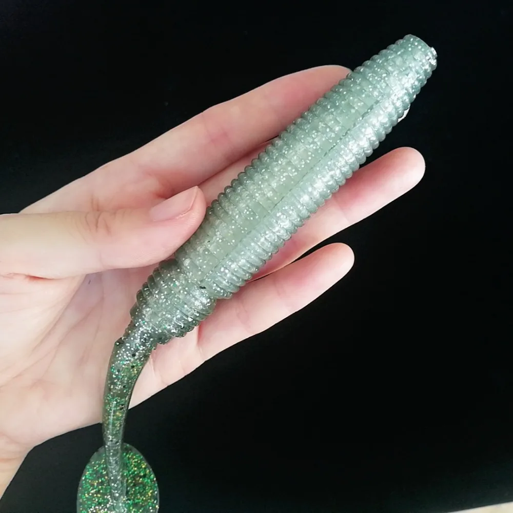 Noeby marca 6 uds 17cm 38,73g cebo grande y suave con paleta cola en T señuelo de pesca con olor aparejos de pesca cebo de silicona - imagen 3