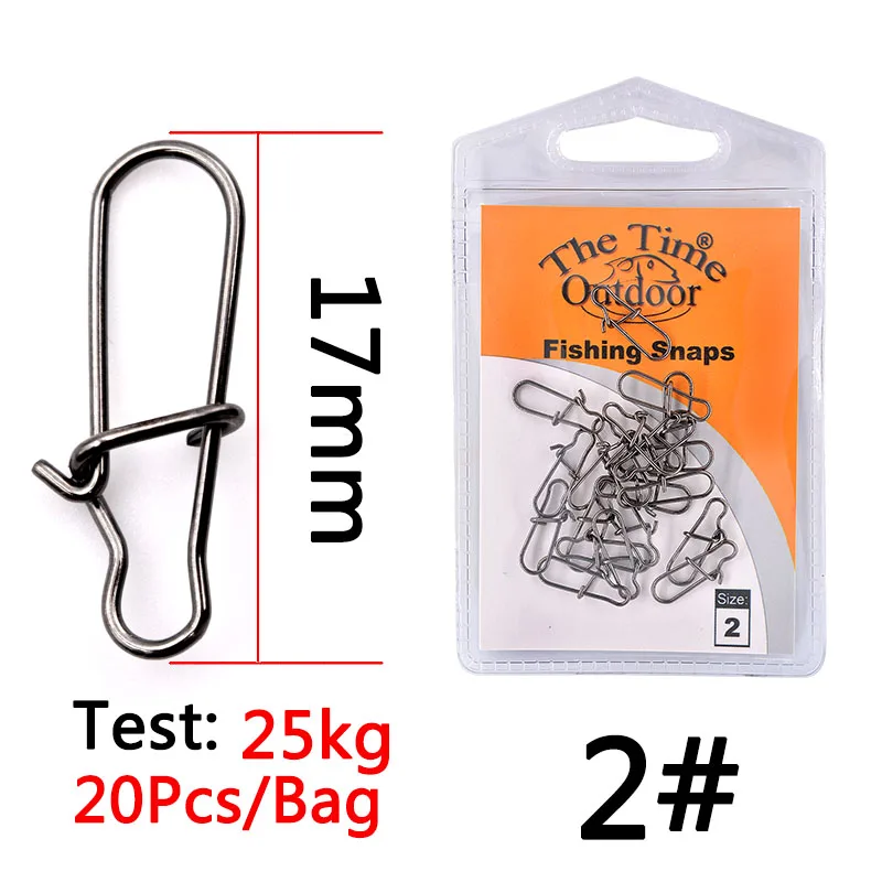 Gancho de seguridad enganchado a 20 piezas grapas pesca, accesorios de señuelo, conector a presión, barril de Pesca de acero inoxidable, aparejos de Pesca giratorios quitavueltas pesca - imagen 5