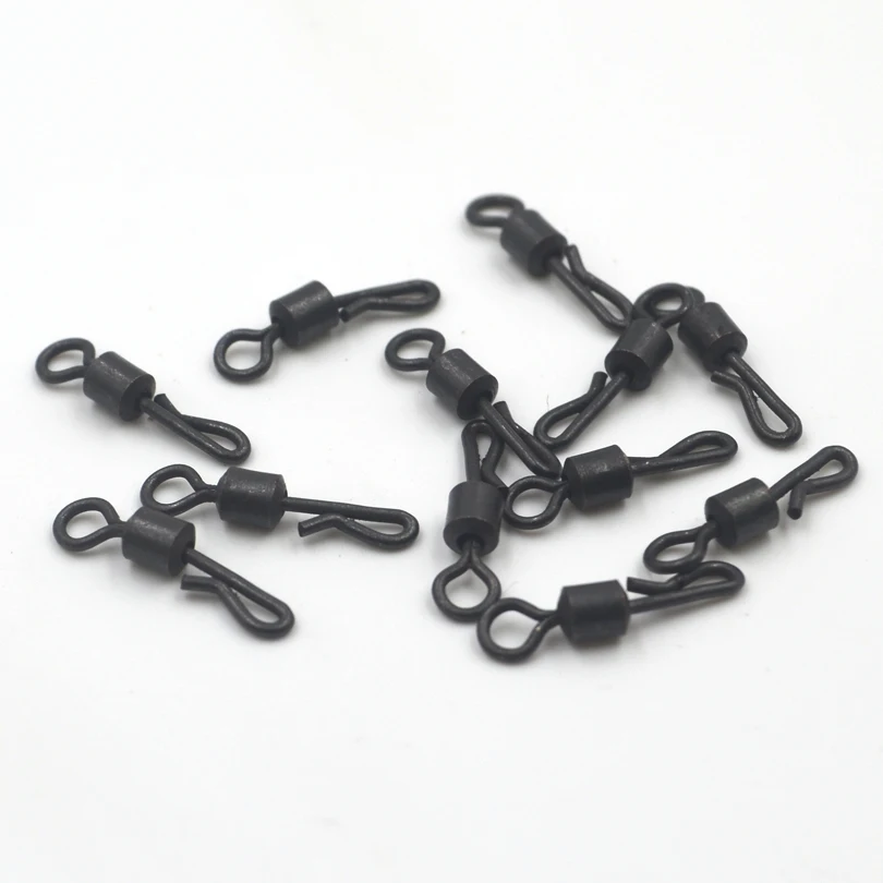 MNFT 100 juegos/bolsa pesca de carpa gomas suaves tubo de cola tubos de goma Clips de plomo de seguridad cambio rápido Snap giratorio en forma de Q - imagen 3