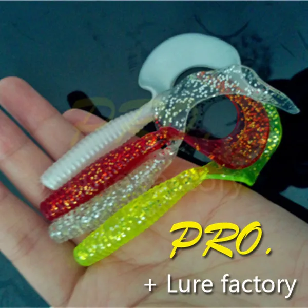 JYJ-señuelo de pesca de 50 piezas y 8cm, cebos blandos, gusanos de colores mezclados - imagen 2