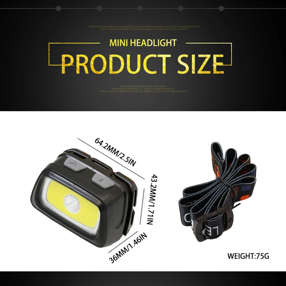ANYIGE-Mini faro LED de 200 lúmenes, resistente al agua, IPX4, AAA, rojo, verde, 6 modos, luz estroboscópica, linterna de Flash