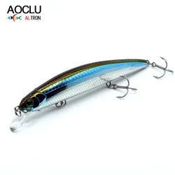 Jerkbait flotante AOCLU Minnow con transferencia de peso para lubina
