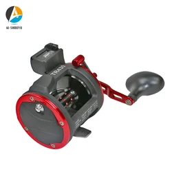Carrete curricán mano derecha contador digital 3+1BB agua salada