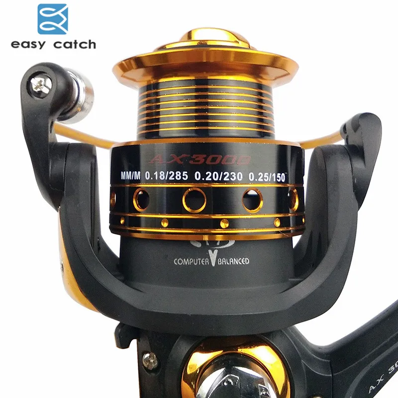Easy Catch-carrete giratorio de Metal para pesca en agua salada, rodamientos de bolas 13BB, color negro mate, AX2000-3000 China - imagen 2