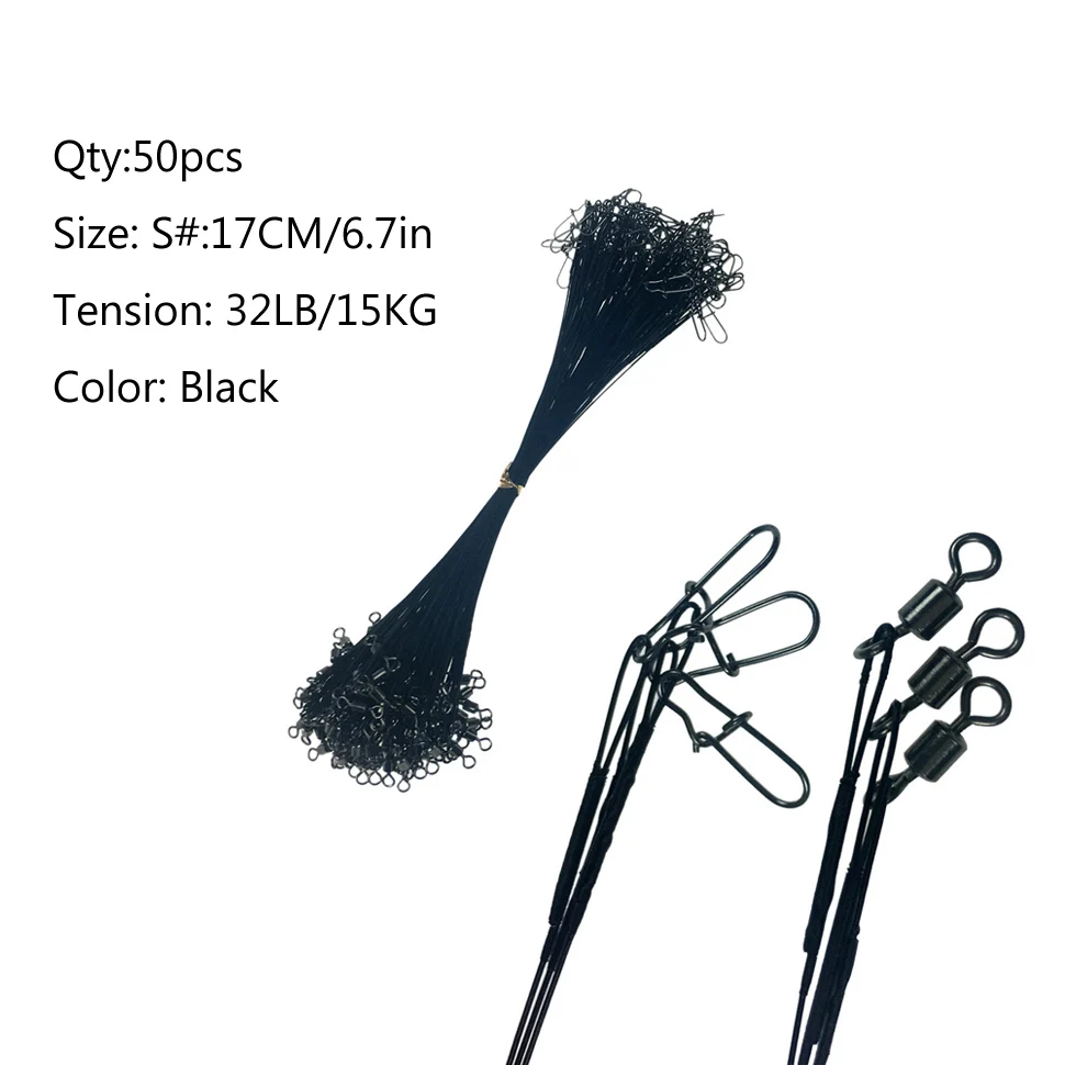 50Pcs Black 17cm32lb