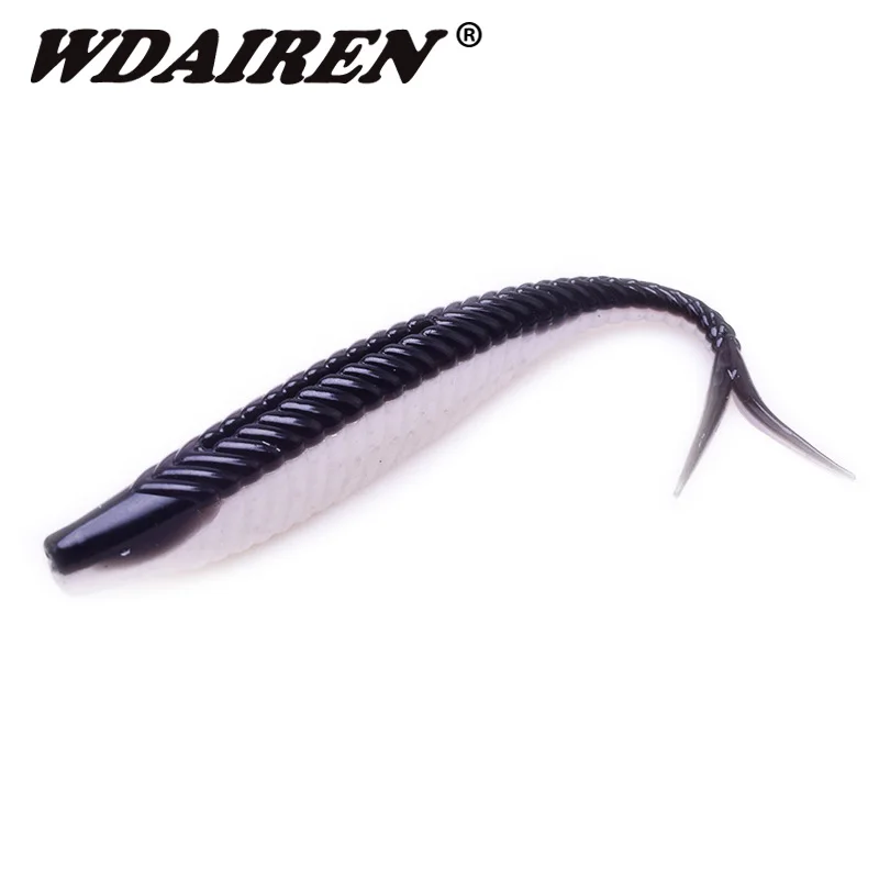 Señuelos de Pesca blandos de agua flotante, 120mm, 7g, cebo blando, Swimbaits Jig Head, señuelo suave, cebo de pesca con mosca, señuelo Artificial de plástico, 5 uds. - imagen 5