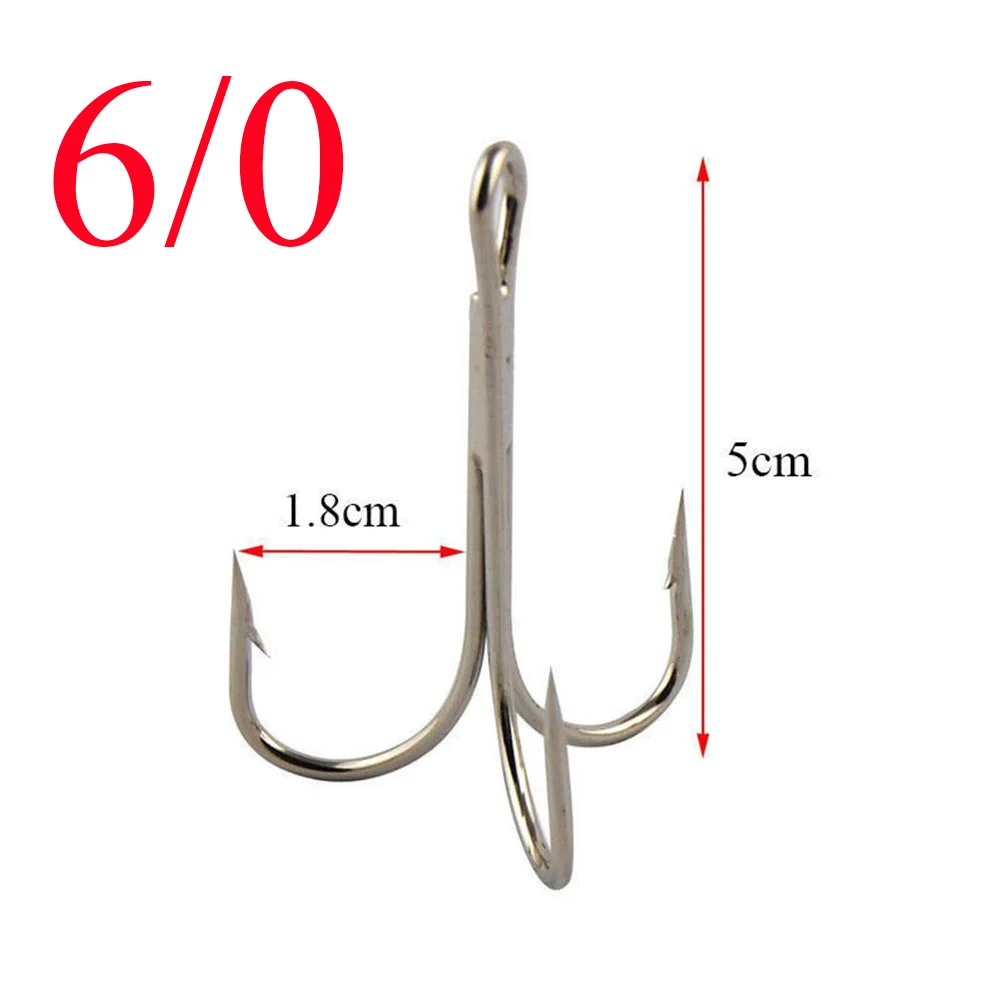 Hyaena 50 Uds 3551 anzuelo triple accesorios de pesca O'Shughnessy alto carbono gran juego Triple aparejos anzuelos 4/0 6/0 7/0 8/0 10/0 - imagen 4