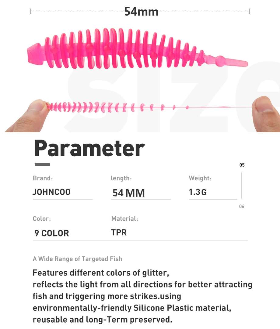 Experimente el mejor señuelo de pesca con el JohncCoo Jonhnc60 con una longitud de 54 mm y 1