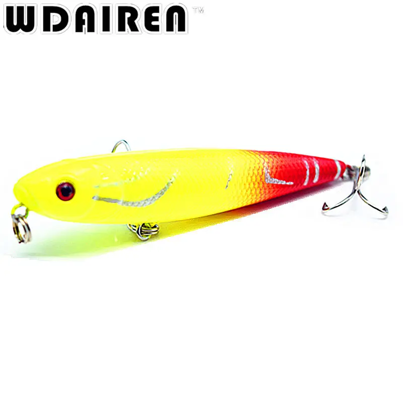 Señuelo de pesca con manivela Minnow, cebo duro de hundimiento lento, Jerkbait 6 #, anzuelos triples de níquel negro, 8cm, 8,6g, 1 ud. - imagen 2