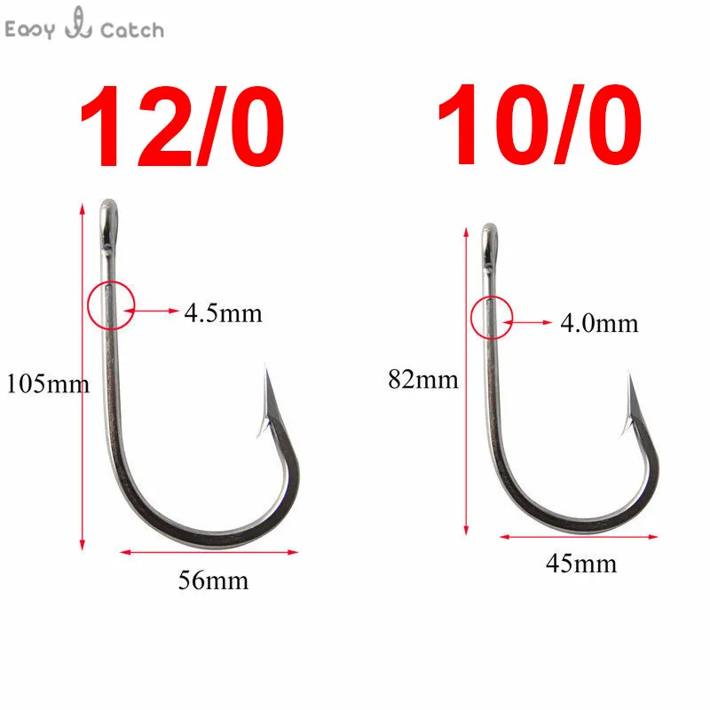 Anzuelos de pesca de tiburón de acero inoxidable, aparejos de alambre de 400LB, aparejo de anzuelo de tiburón para Señuelos de pesca, tamaño 10/0 12/0 - imagen 2