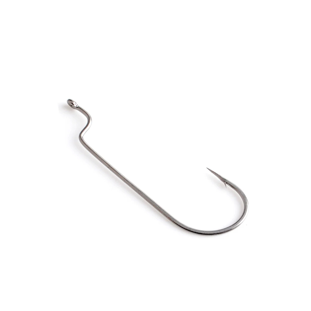 NGB 6PCS Anzuelo de pesca compensado de gusano suave Acero alto en carbono 8 # -5/0 #   Anzuelos con manivela, cebo de silicona, señuelo, accesorios de pesca - imagen 5