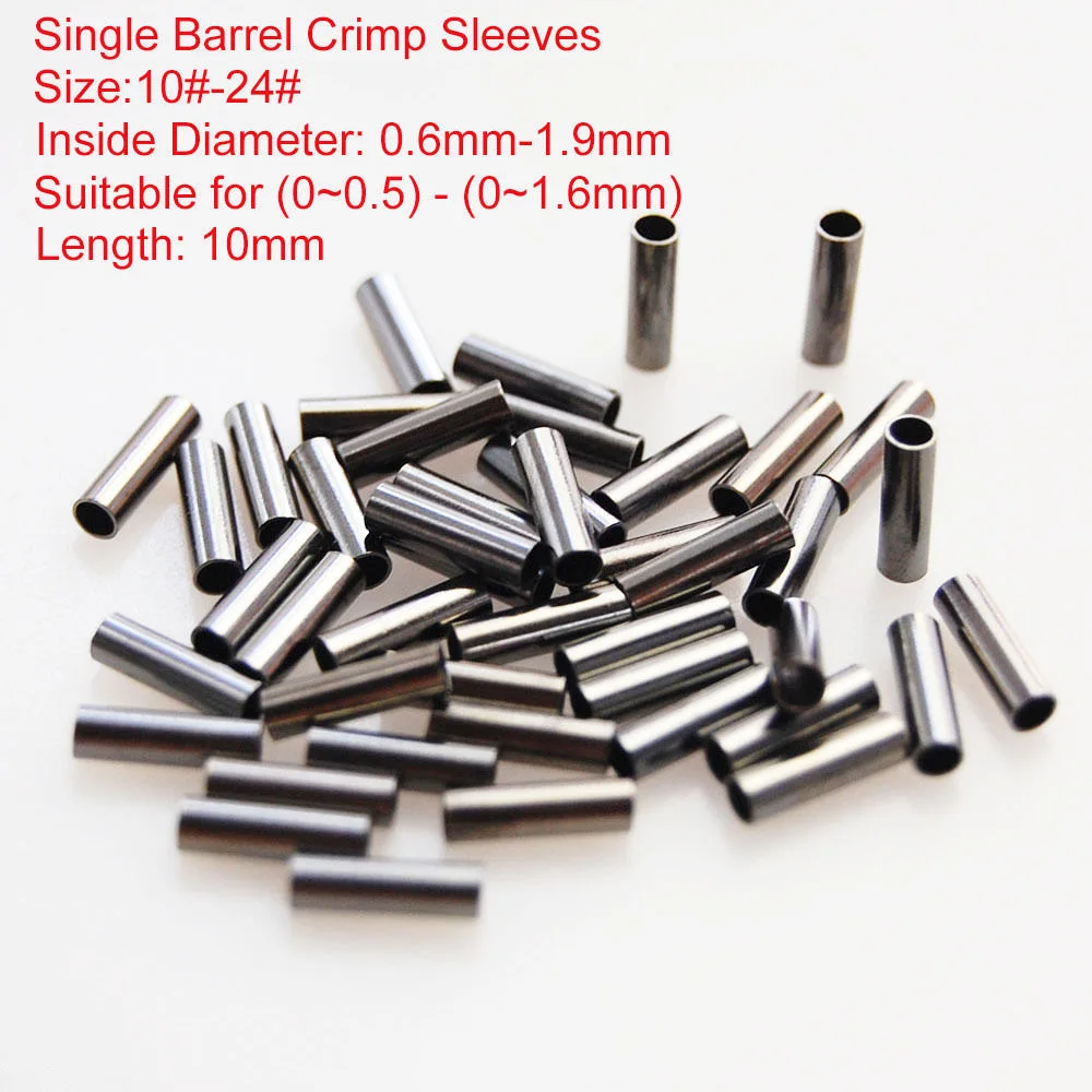 Hyaena 150 unids/caja 0,6-1,7mm tubo de cobre de pesca de un solo barril mangas de prensado accesorios de pesca tubo de sedal - imagen 2