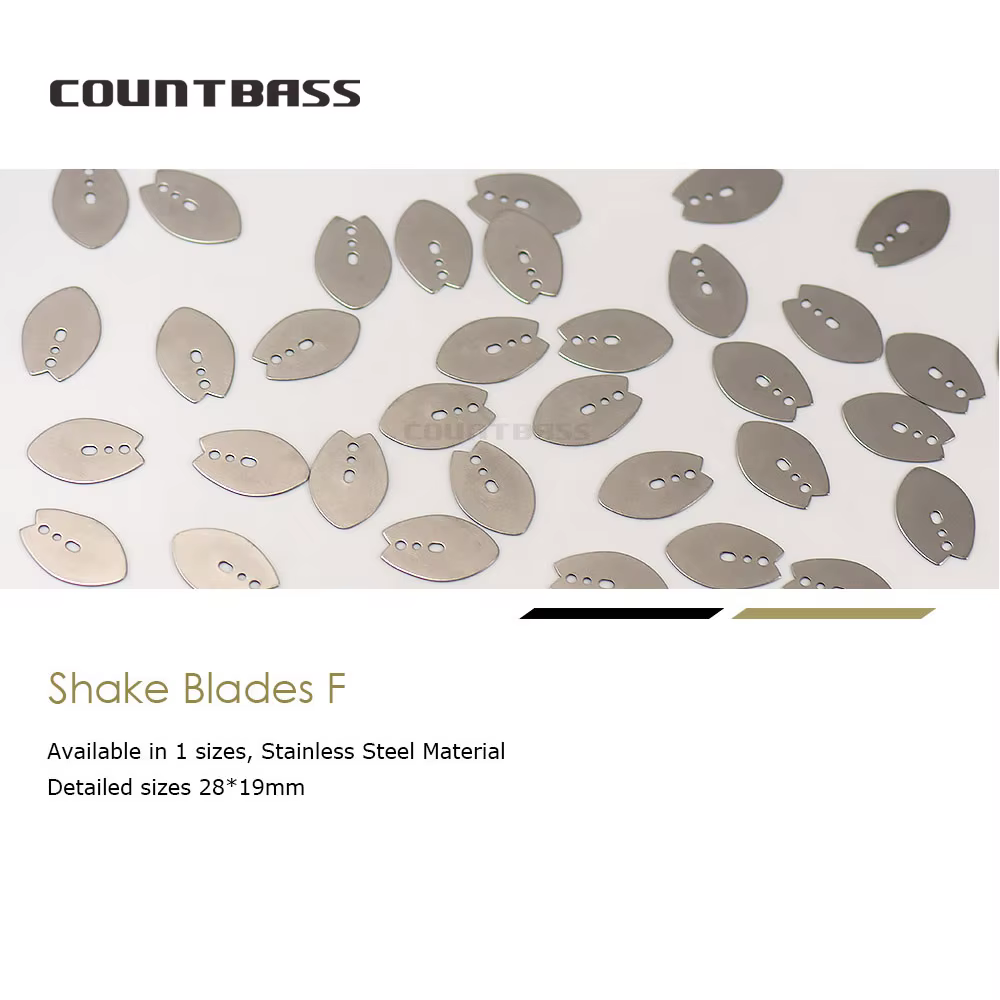 Countbass 50 Uds hoja de plantilla de natación, hoja de Chatterbait de acero inoxidable, plantillas de vibración DIY, señuelo de plantilla de pesca oscilante de fundición - imagen 2
