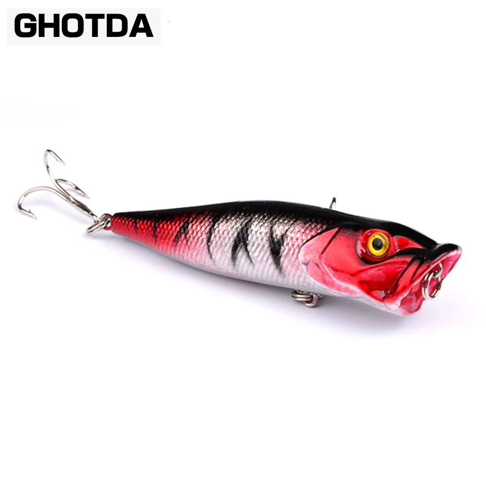 Señuelos de Pesca con ojos 3d, cebo Crankbait Wobblers, aparejos Isca Poper 8,5 cm 12g, 5 piezas, novedad - imagen 4