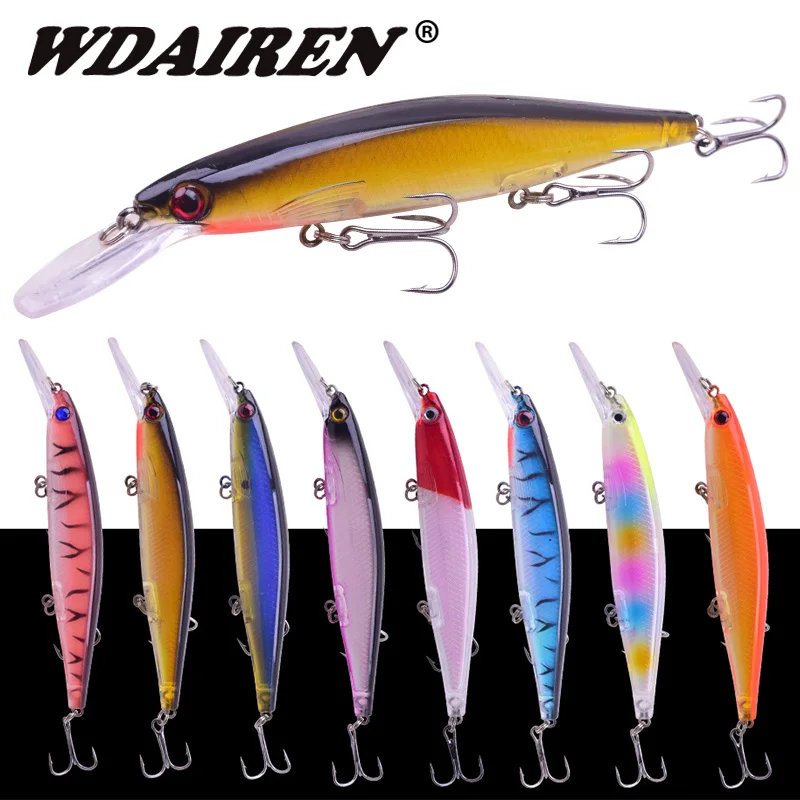 Señuelos de Pesca Minnow flotantes, 125mm, 12,5g, láser, Wobblers, cebo duro Artificial, Crankbait, carpa, aparejos de Pesca, 1 ud. - imagen 2