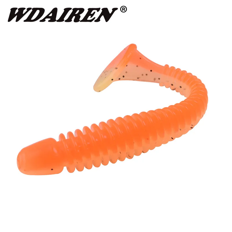 Señuelos Wobblers de gusano de silicona, cebo suave de goma Artificial Isca de 5cm y 7cm, 10 unids/lote - imagen 4