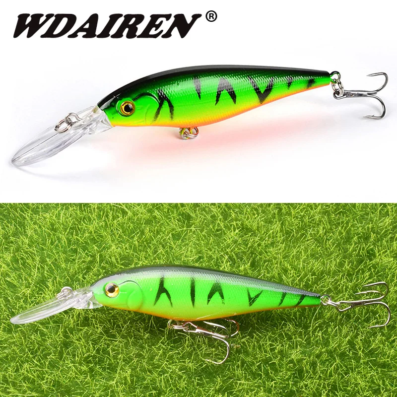 Wobblers de buceo para pececillos, Señuelos de Pesca de 11cm y 10g, cebo de plástico duro Artificial con anzuelo triple, aparejos Crankbaits, 1 unidad - imagen 4