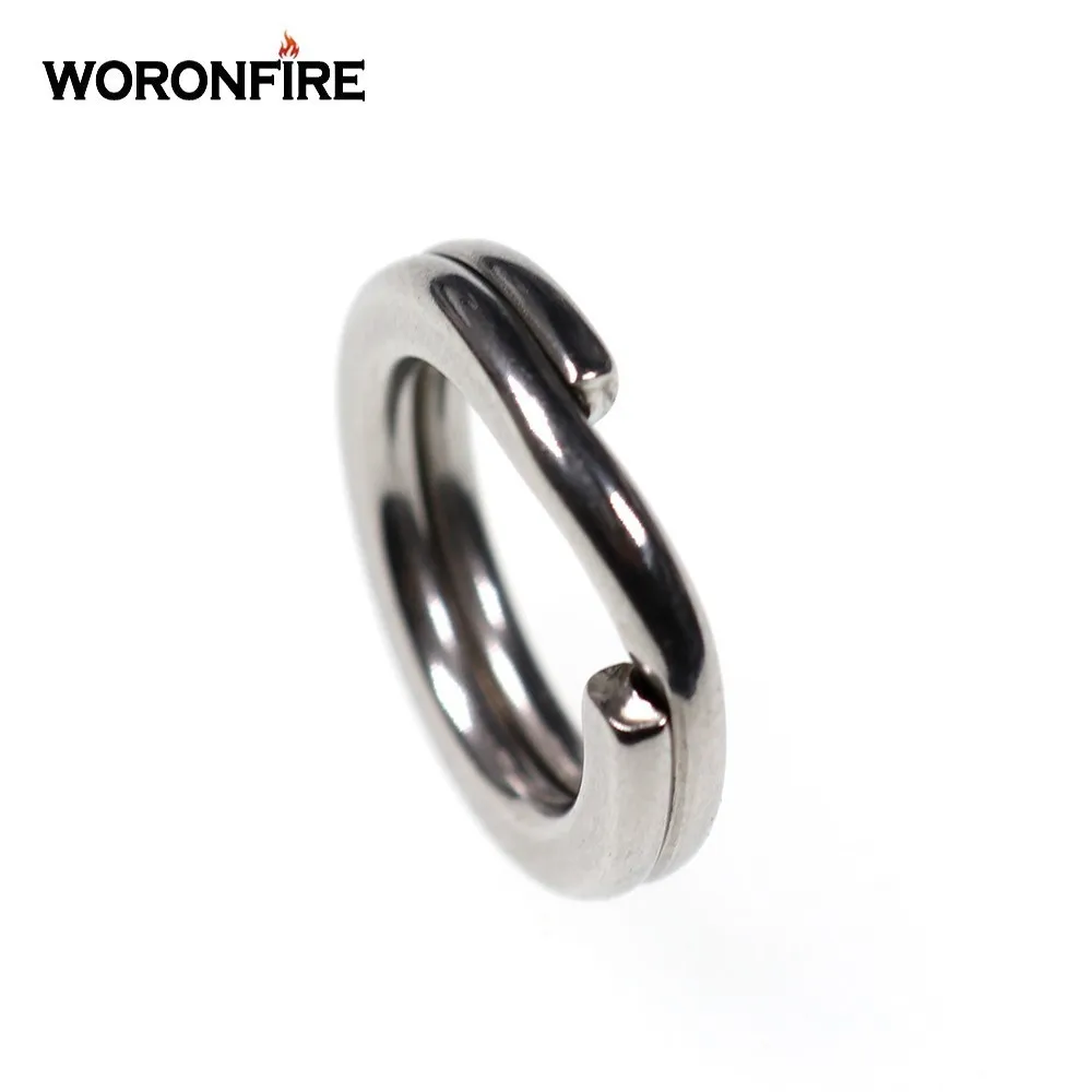 Anillo sólido de pesca de 50 Uds./100 Uds., anillo de conexión de cebo de pesca de acero inoxidable 304, bucle de Jigging para conector de cebo de manivela en blanco