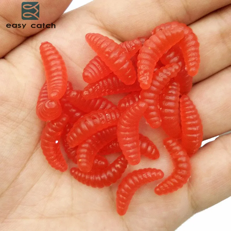 Cebos de pesca de plástico blando de 50 piezas, cebos de colores mezclados, gusanos artificiales suaves, accesorios de pesca - imagen 2