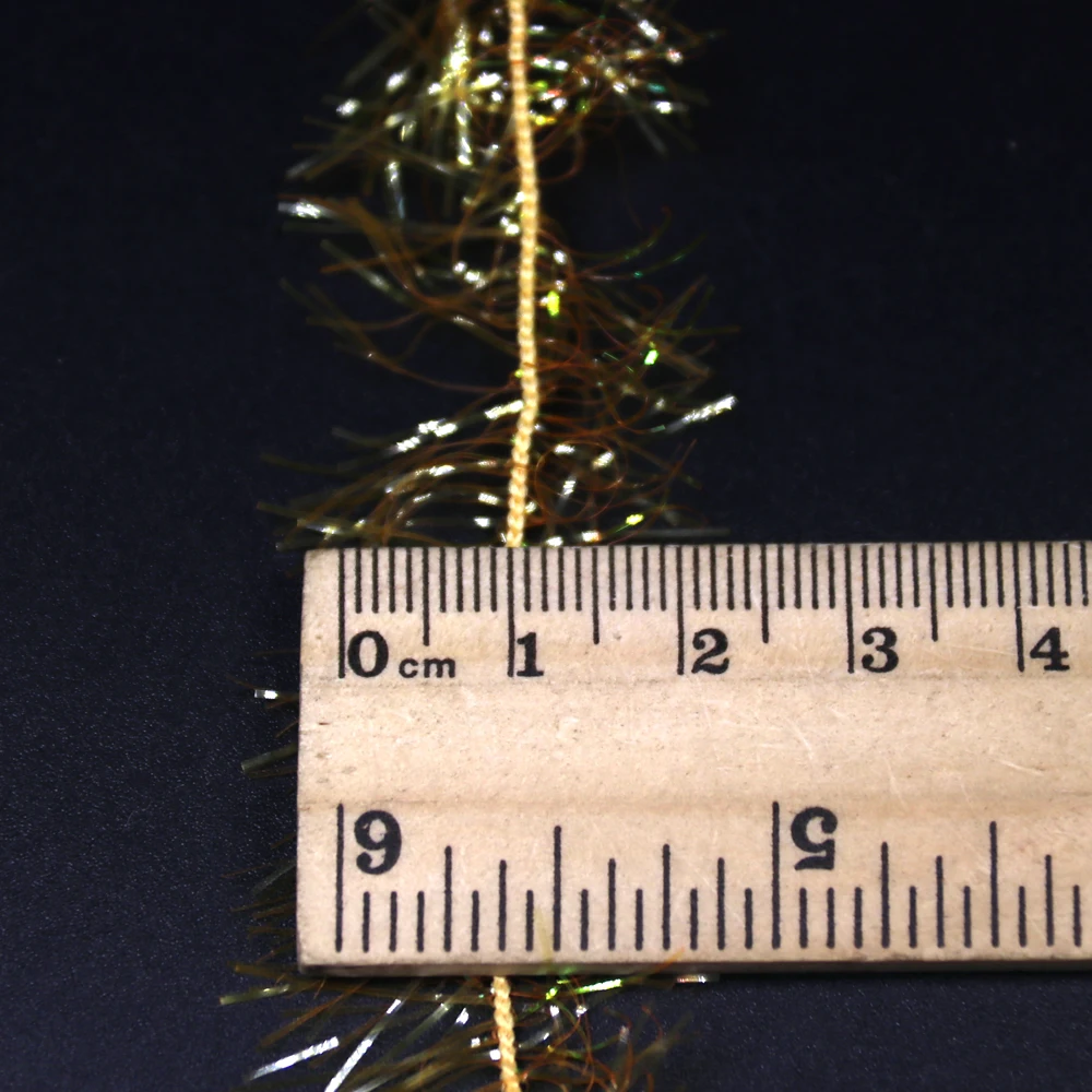 Bimoo, 2 m/bolsa, 2,5 cm de ancho, chenilla de hielo Krystal para atado de moscas Streamer, Material marrón, naranja, Color blanco perla - imagen 5