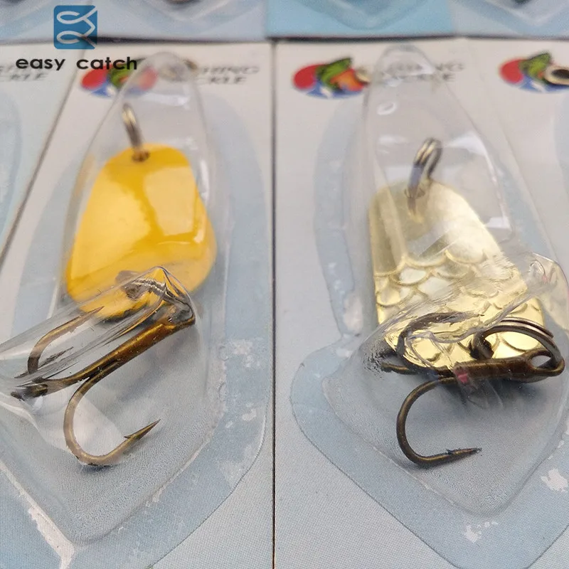 Easy Catch señuelos de cuchara de pesca de Metal duro, cuchara surtida de colores mezclados, cebo giratorio Artificial, juego de cuchillas de pesca Wobblers, 30 piezas - imagen 3