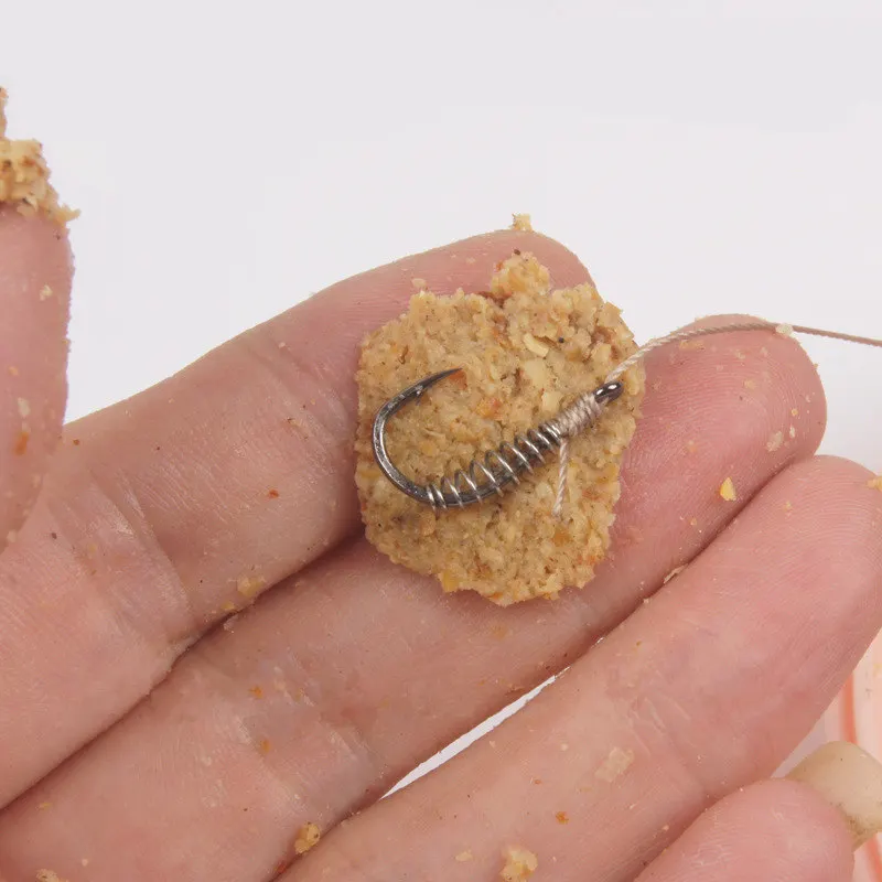 POETRYYI-anzuelos de pesca de acero inoxidable con púas, anzuelo giratorio para carpa, anzuelo de primavera con agujero para aparejos de pesca P30 - imagen 2