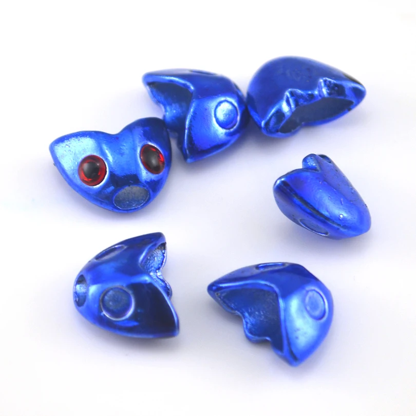 MNFT 6 unids/lote azul real y pez azul calavera esculpida casco cabezas atado de moscas Material DIY - imagen 2